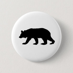Black Bear Silhouette 6 Cm Round Badge