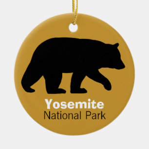 Black Bear Silhouette Ceramic Tree Decoration