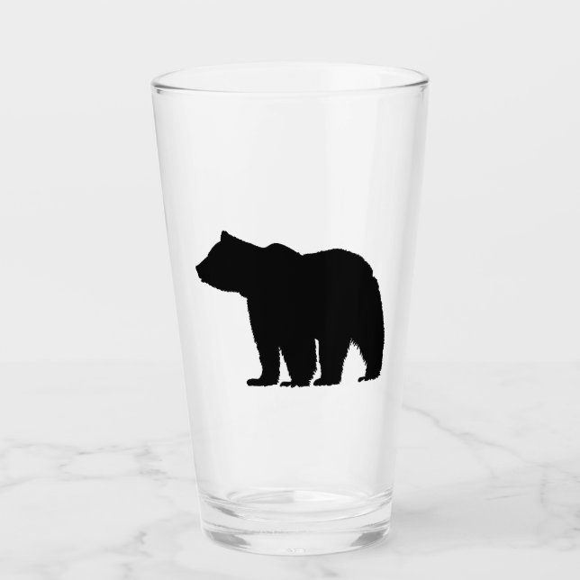 Black Bear Silhouette Glass (Front)