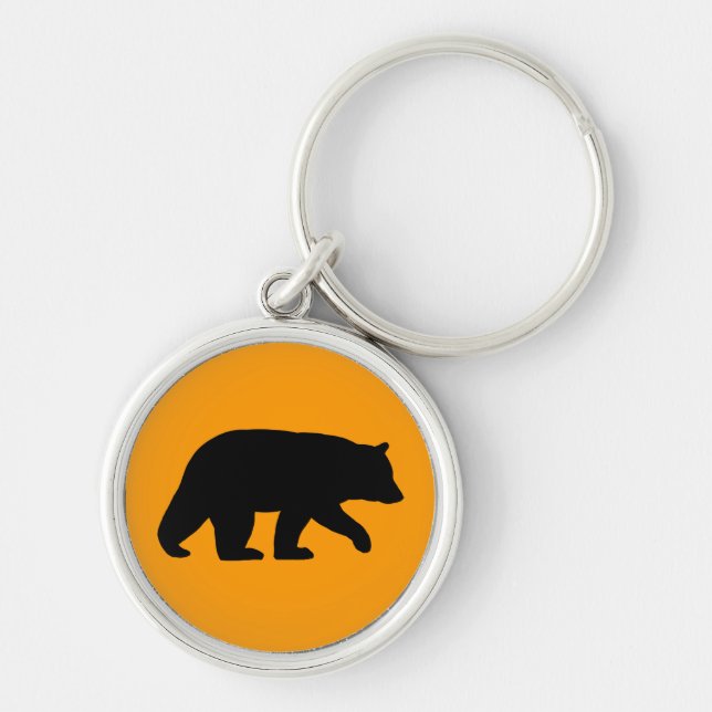 Black Bear Silhouette Key Ring (Front)