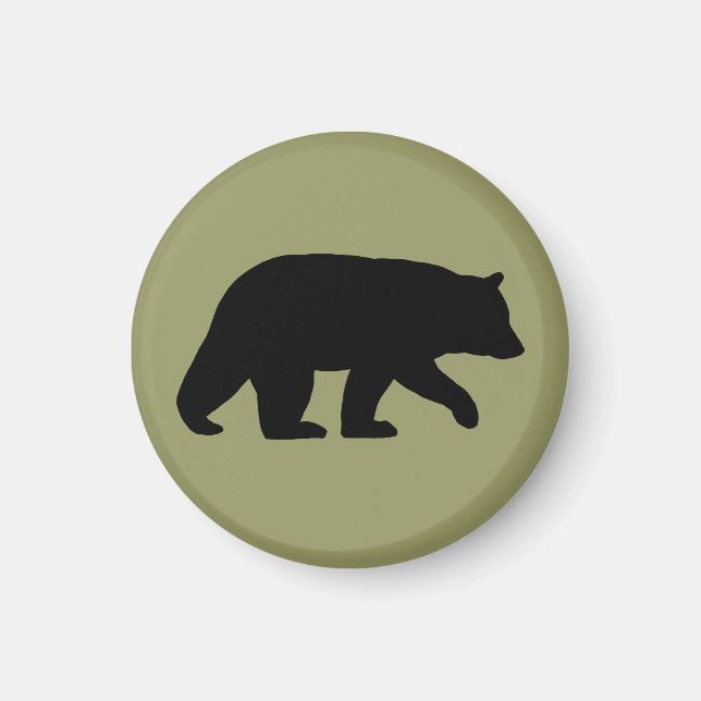 Black Bear Silhouette Magnet (Front)