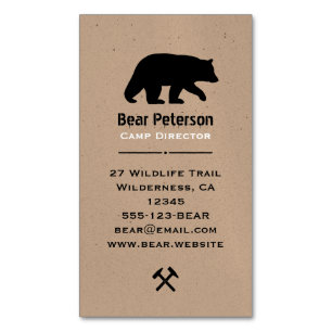 Black Bear Silhouette Magnetic Business Card