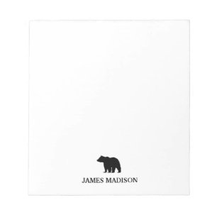 Black Bear Silhouette  Notepad