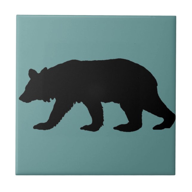 Black Bear Silhouette Tile (Front)