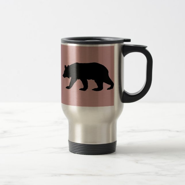 Black Bear Silhouette Travel Mug (Right)