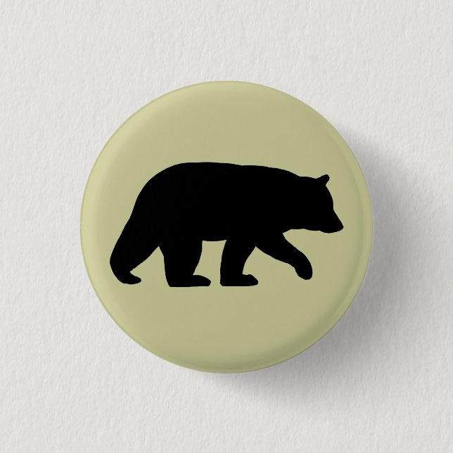 Black Bear Silhouette | Wildlife 3 Cm Round Badge (Front)
