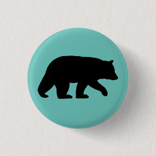 Black Bear Silhouette   Wildlife   Wild Animal 3 Cm Round Badge
