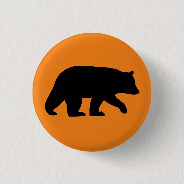 Black Bear Silhouette | Wildlife | Wild Animal 3 Cm Round Badge (Front)
