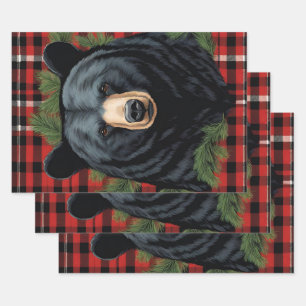 Black Bear Silhouette  Wrapping Paper Sheet