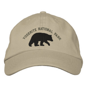 Black Bear Silhouette Yosemite National Park Embroidered Hat