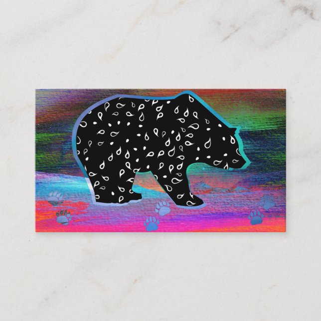 Black Bear Spirit Northern Light Colours Business Card (Front)