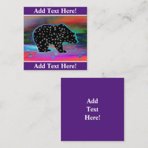 Black Bear Spirit Northern Light Colours Square Bu Square Business Card