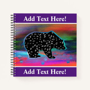 Black Bear Spirit Northern Lights Notebook
