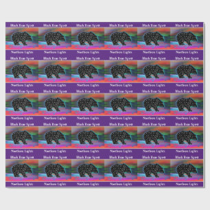 Black Bear Spirit Northern Lights  Wrapping Paper