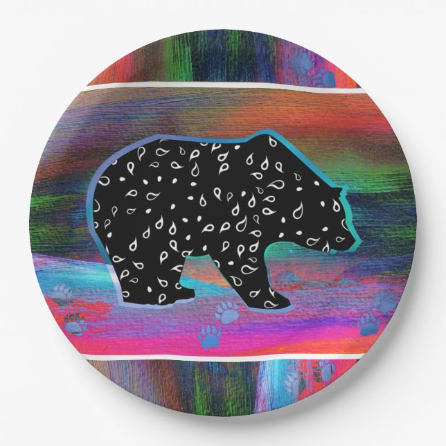 Black Bear Spirit Paper Plates (Front)