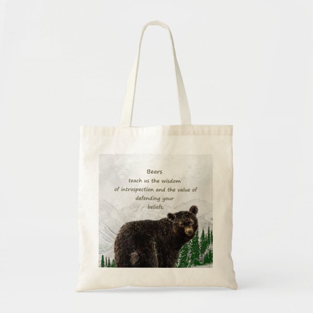 Black Bear Totem Animal Spirit Guide Tote Bag (Front)