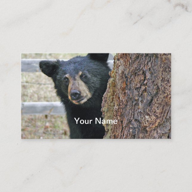 Black Bear Tree Photo Business Card (Front)