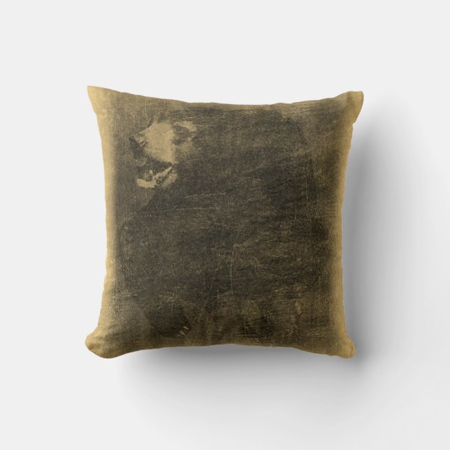 Black Bear Vintage Art #2 Pillow (Front)