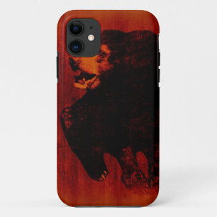 Black Bear Vintage Art iPhone Case