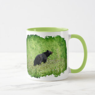 Black Bear Walking in Grass Art Mug