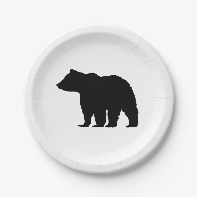 Black Bear Wilderness Camper Paper Plates (Front)