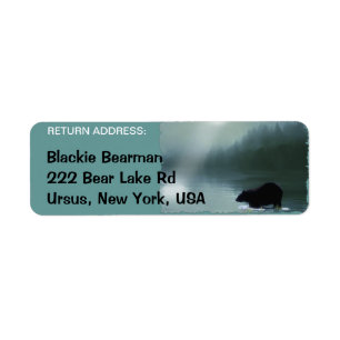 BLACK BEAR Wildlife Return Address Labels