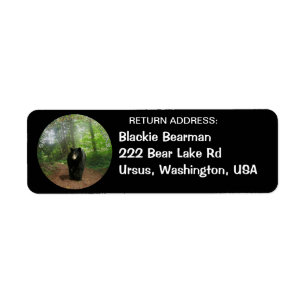 BLACK BEAR Wildlife Return Address Labels