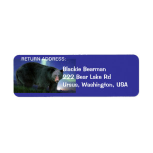 BLACK BEAR Wildlife Return Address Labels