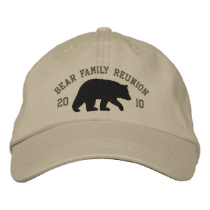 Black Bear with Customisable Text Embroidered Hat