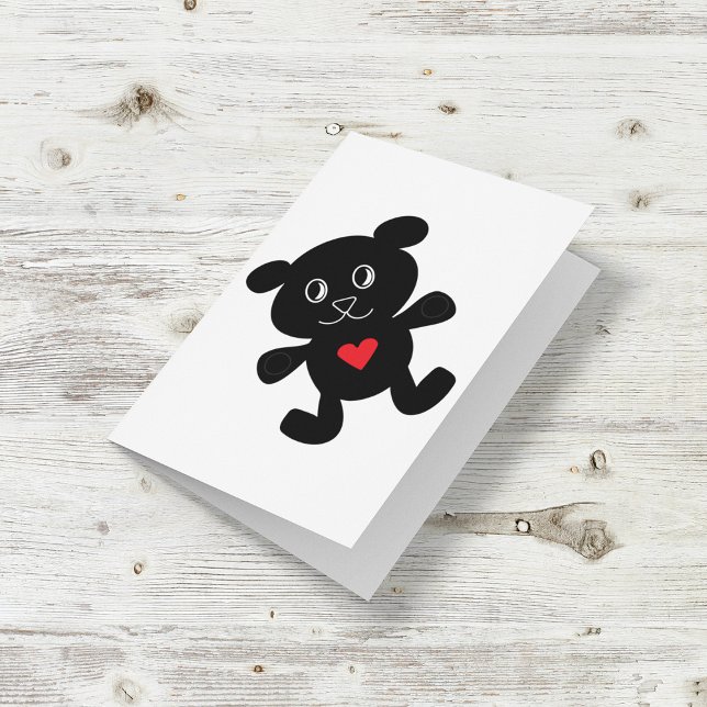 Black Bear with Red Heart Card (Creator Uploaded)