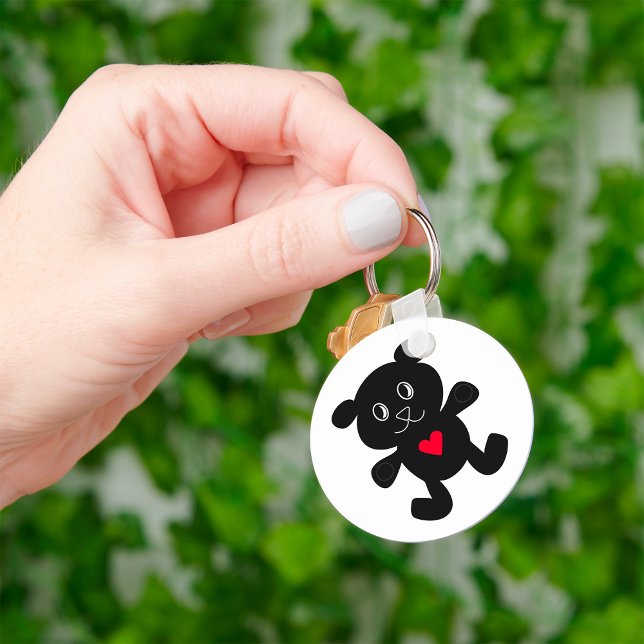 Black Bear with Red Heart Key Ring (Creator Uploaded)