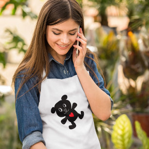 Black Bear with Red Heart Standard Apron