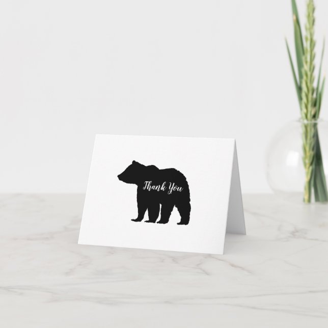 Black Bear Woodland Thank You Card (Front)