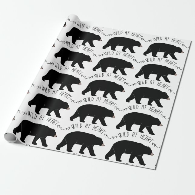 Black Bear Wrapping Paper (Unrolled)