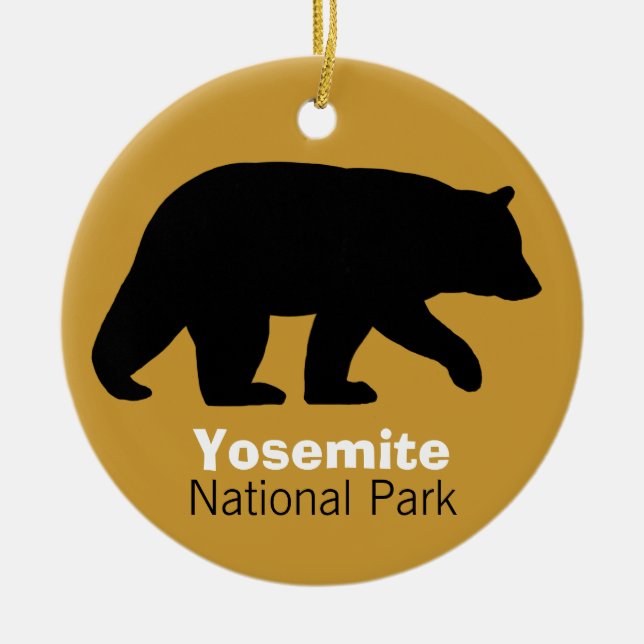 Black Bear Yosemite National Park Custom Holiday Ceramic Tree Decoration (Front)