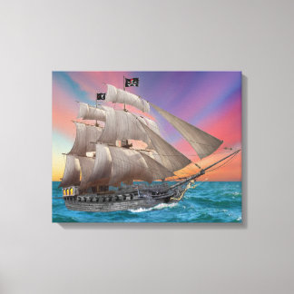 BLACK-BEARD’S PIRATE SHIP CANVAS PRINT