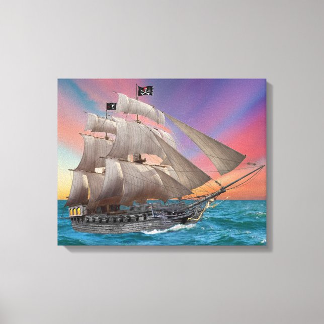 BLACK-BEARD’S PIRATE SHIP CANVAS PRINT (Front)