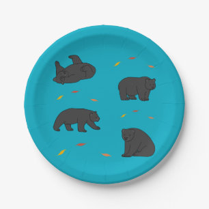 Black Bears Paper Plate