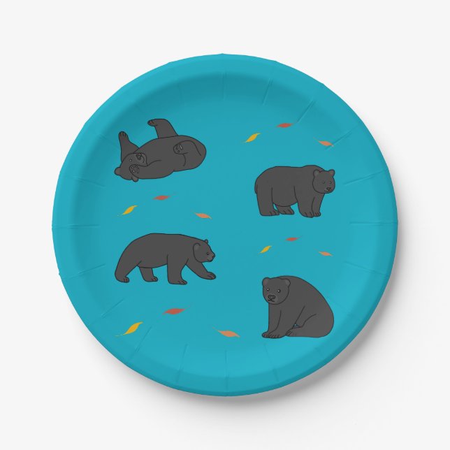 Black Bears Paper Plate (Front)