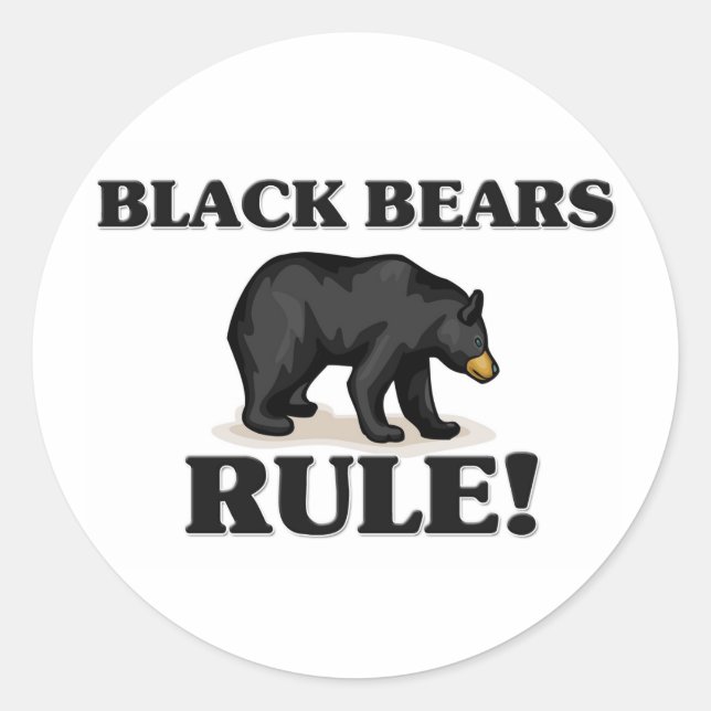 BLACK BEARS Rule! Classic Round Sticker (Front)