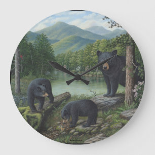 Black Bears Wall Clock