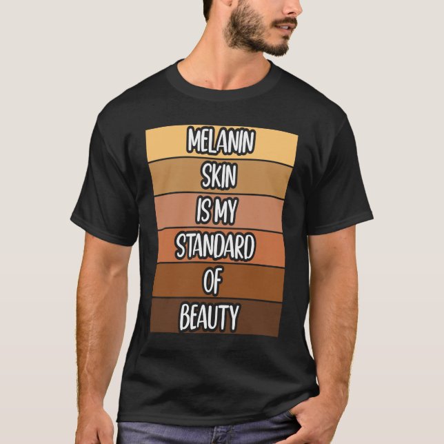 Black Beautiful African American Melanin Black Que T-Shirt (Front)