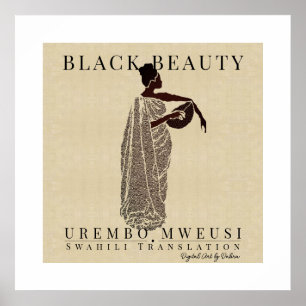 Black Beauty African Woman Holding a Bowl Heritage Poster