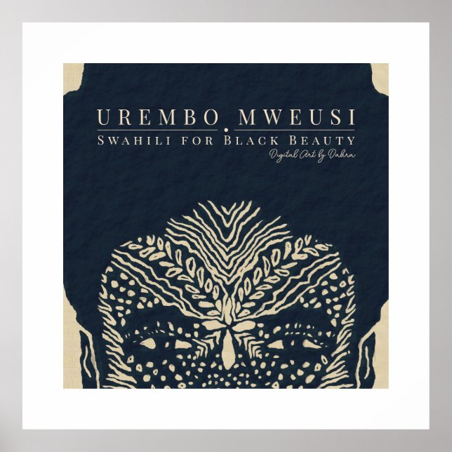 Black Beauty African Woman Tribal Face Markings Poster (Front)