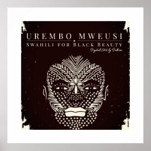 Black Beauty African Woman Tribal Face Markings Poster