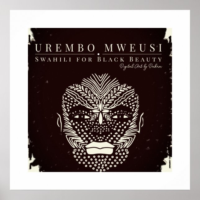 Black Beauty African Woman Tribal Face Markings Poster (Front)