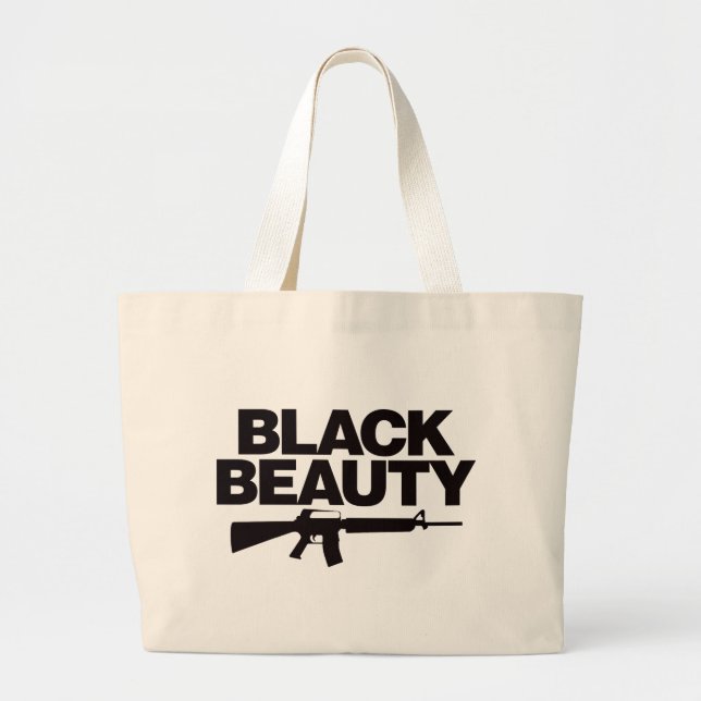 Black Beauty AR - Black Large Tote Bag (Front)