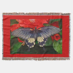 Black Beauty Butterfly Throw Blanket