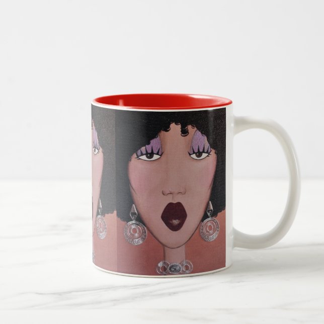 "Black Beauty Diva” Two-Tone Coffee Mug (Right)