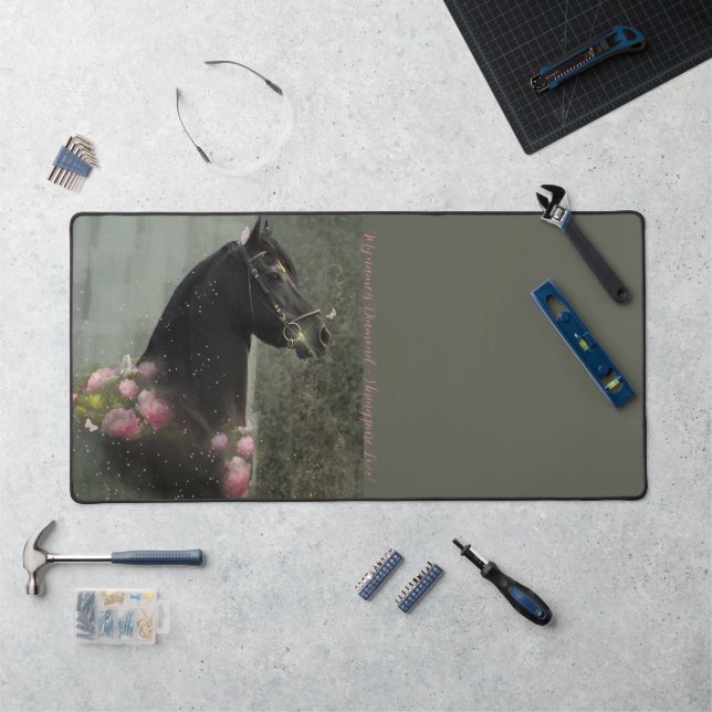 Black Beauty Friesian Horse - Desk Mat (Workstation)